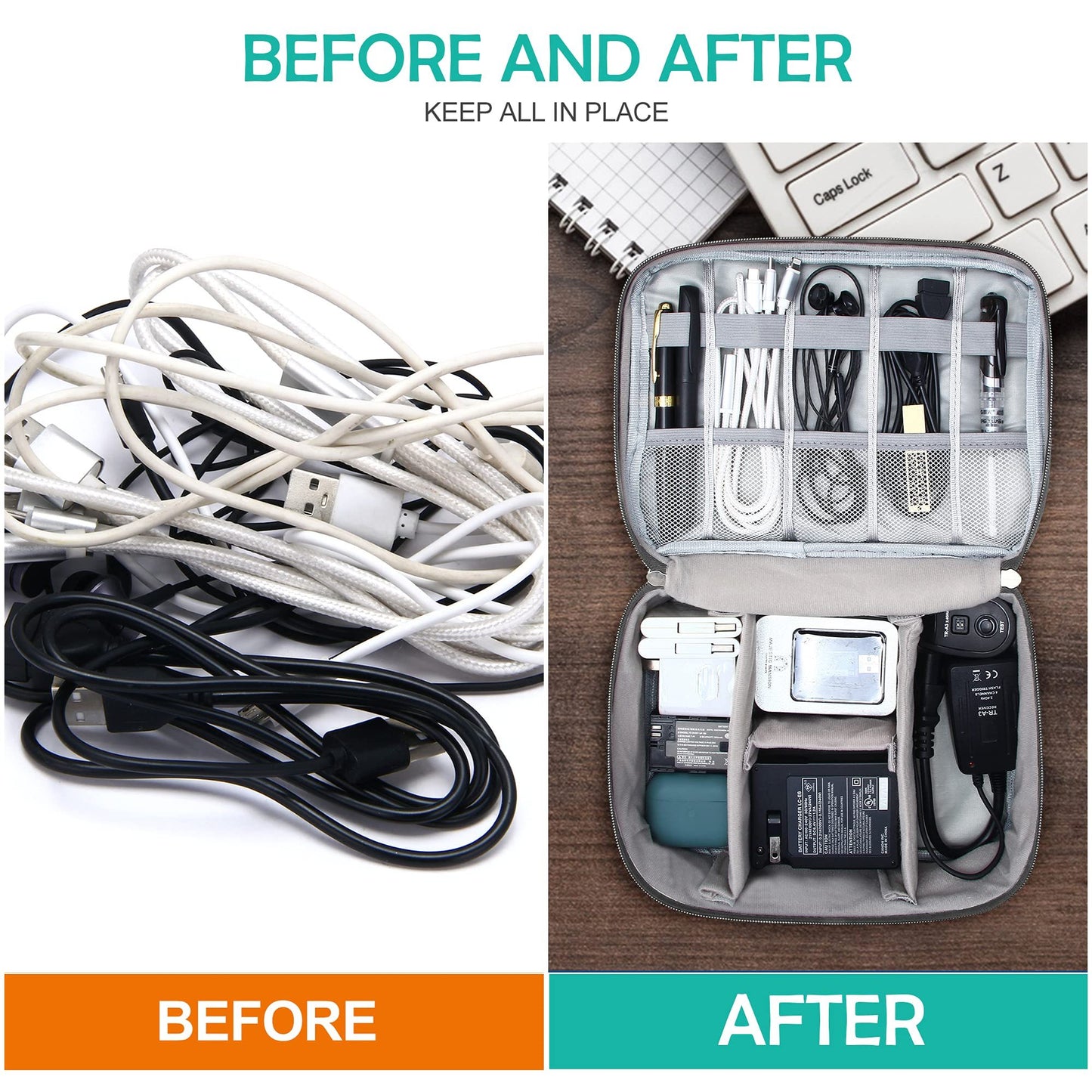 Electronics Organizer Travel Cable Organizer Bag