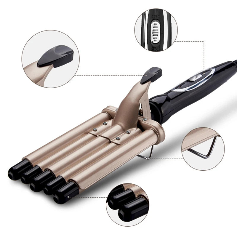 3 in 1 Deep Reversible Big and small wave styles Waver Curling iron